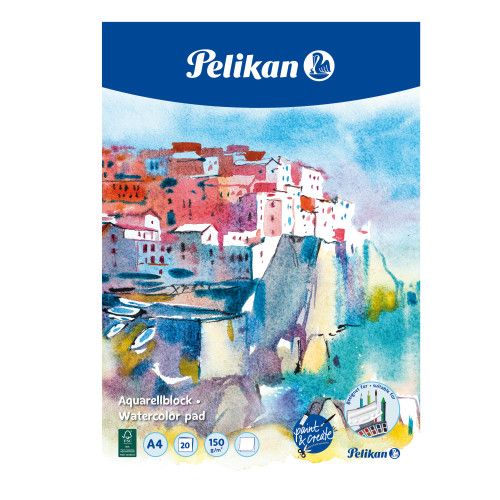 Pelikan Aquarellblock A4 150 gm2 weiss Block mit 20 Blatt